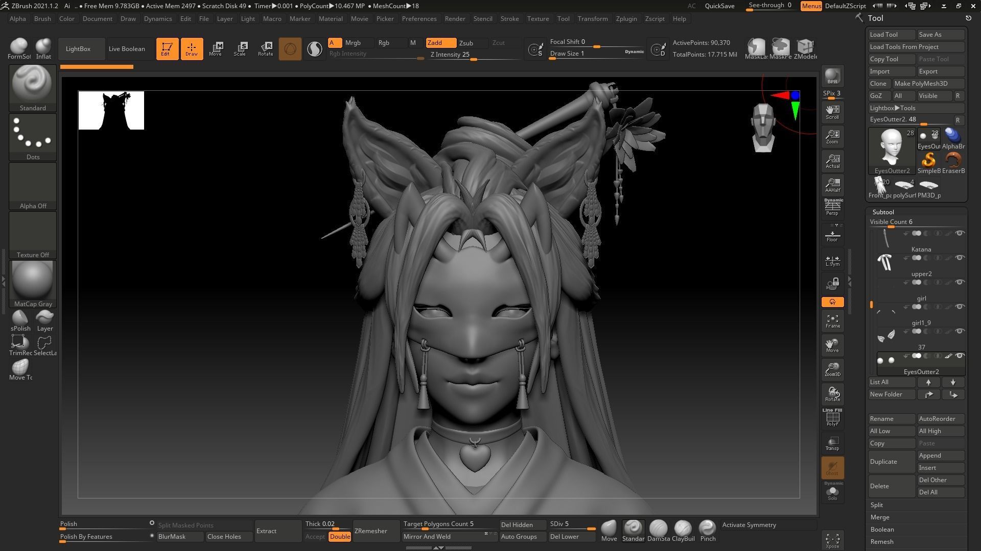 Kitsune - Base Mesh 3D model_3