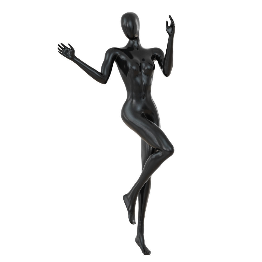 Black female abstract mannequin 100 3D model_4