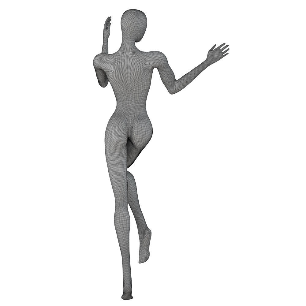Black female abstract mannequin 100 3D model_6