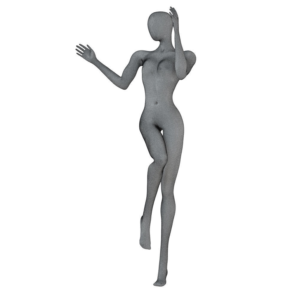 Black female abstract mannequin 100 3D model_5