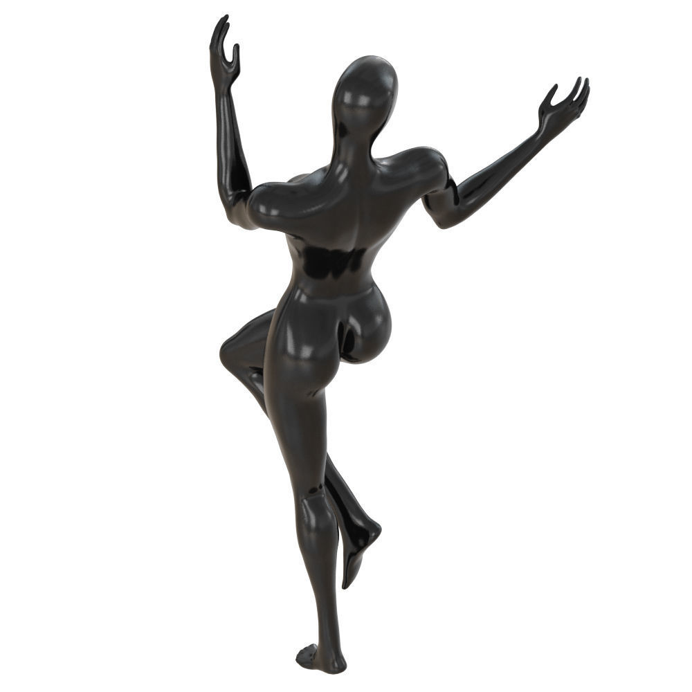 Black female abstract mannequin 100 3D model_3