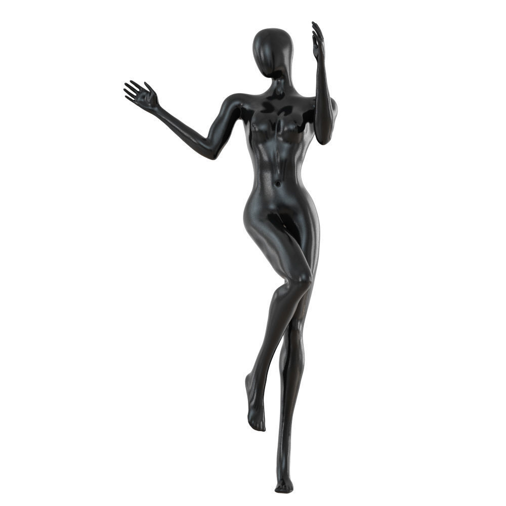 Black female abstract mannequin 100 3D model_1