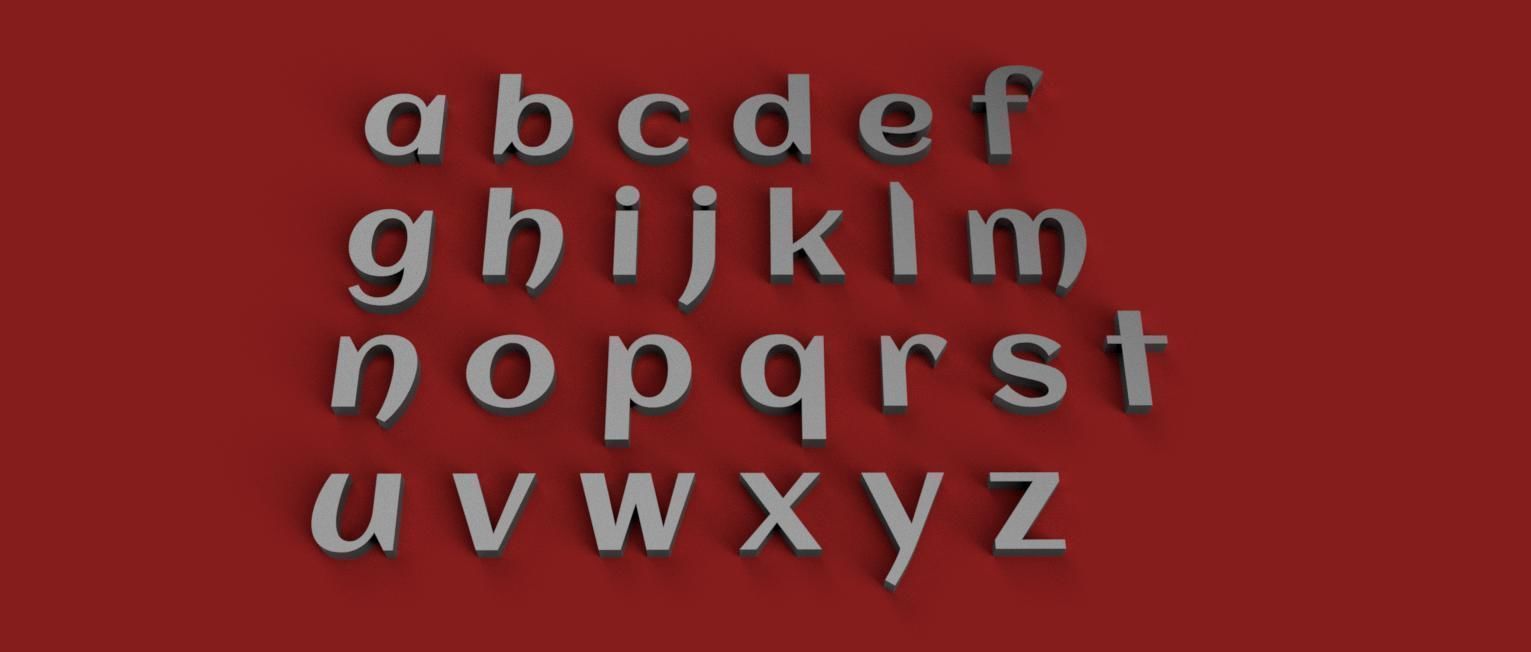 ACLONICA uppercase and lowercase 3D Letters STL FILE 3D print model_9