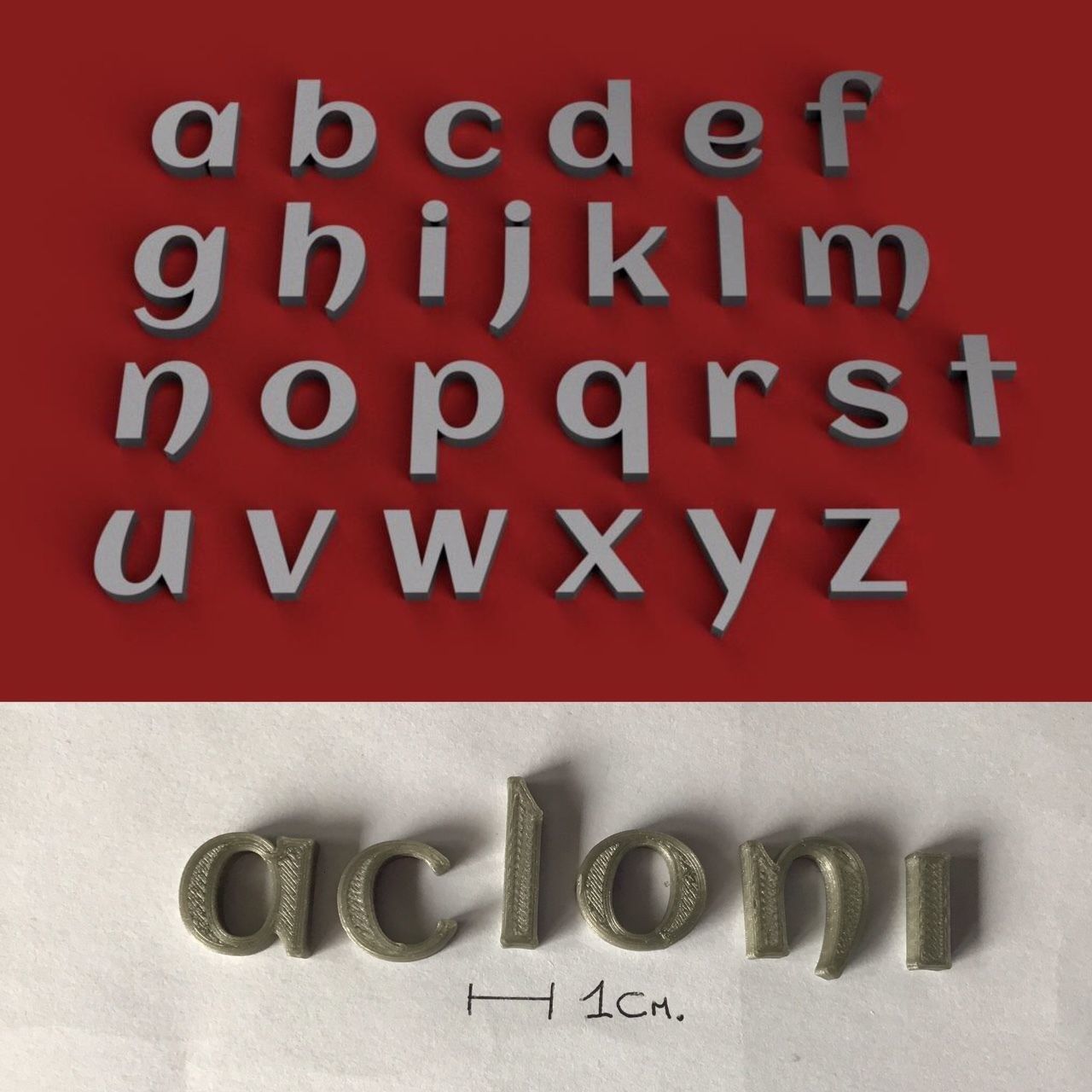 ACLONICA uppercase and lowercase 3D Letters STL FILE 3D print model_1
