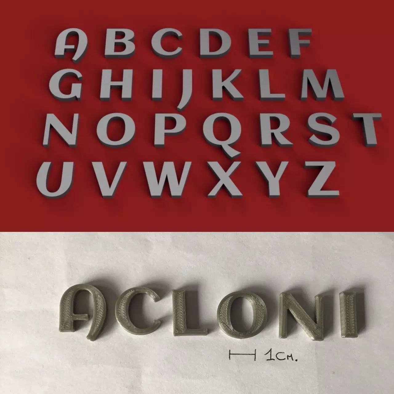 ACLONICA uppercase and lowercase 3D Letters STL FILE 3D print model_0
