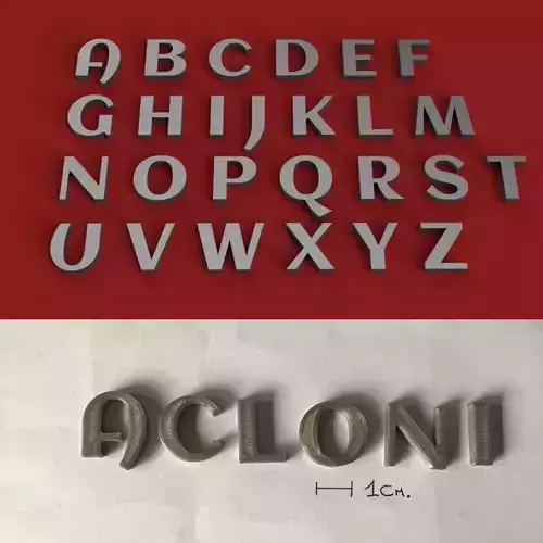 ACLONICA uppercase and lowercase 3D Letters STL FILE