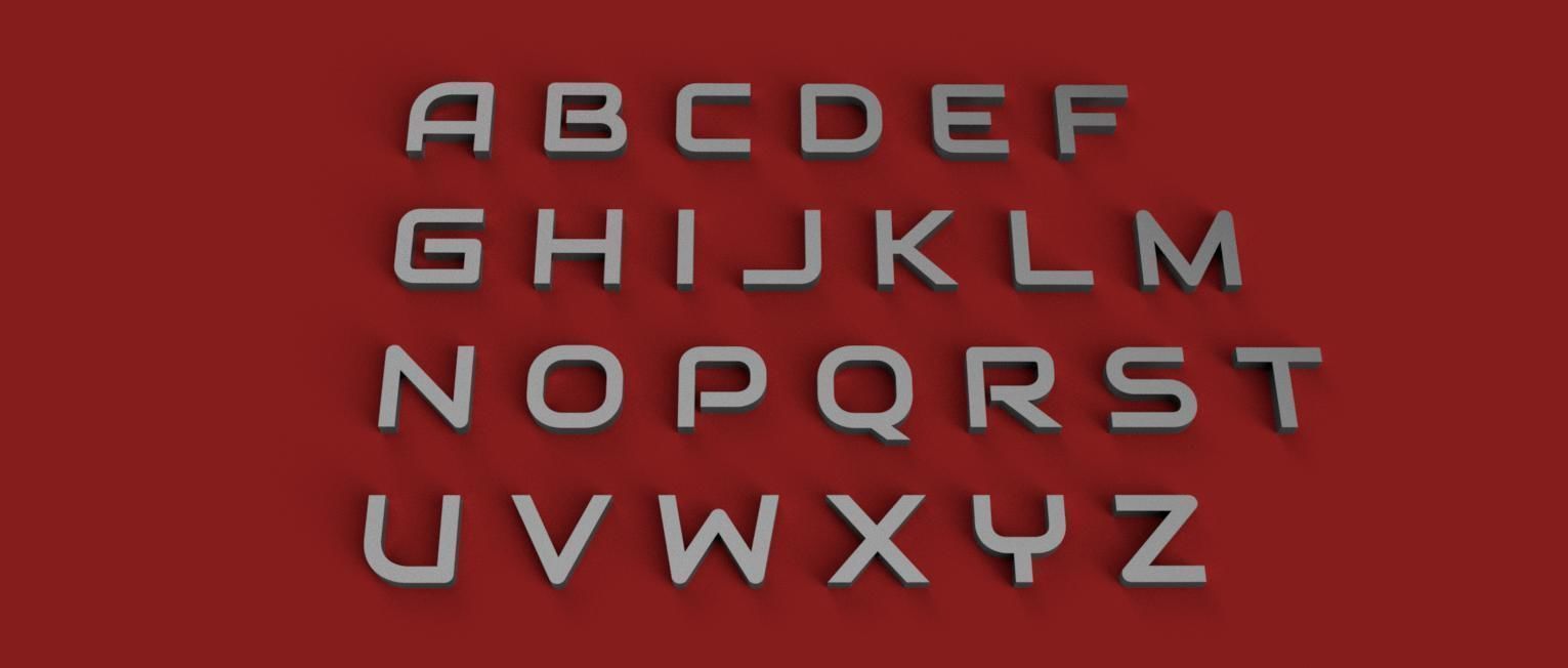 AUDIO uppercase and lowercase 3D Letters STL FILE 3D print model_8