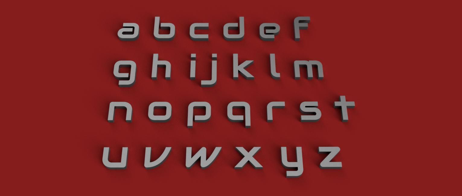 AUDIO uppercase and lowercase 3D Letters STL FILE 3D print model_9