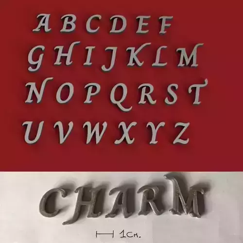 CHARM uppercase and lowercase 3D Letters STL FILE 3D print model