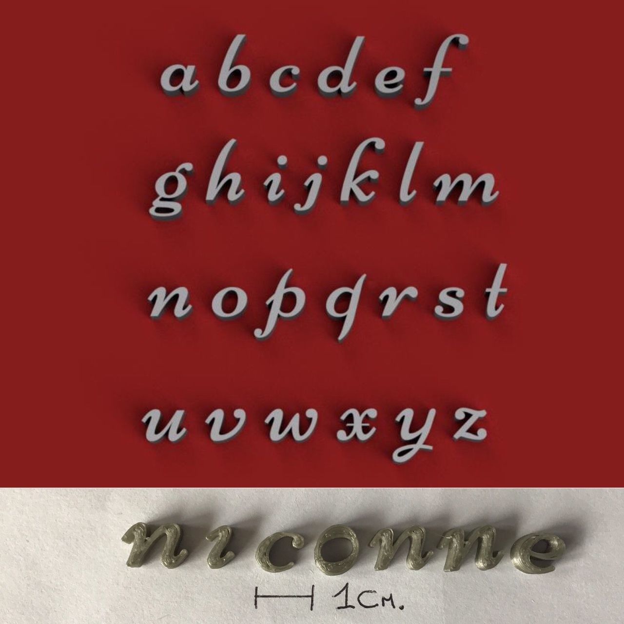 NICONNE uppercase and lowercase 3D Letters STL FILE 3D print model_1