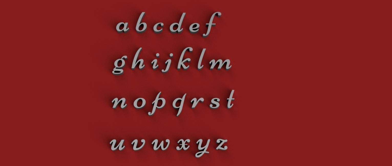 NICONNE uppercase and lowercase 3D Letters STL FILE 3D print model_9