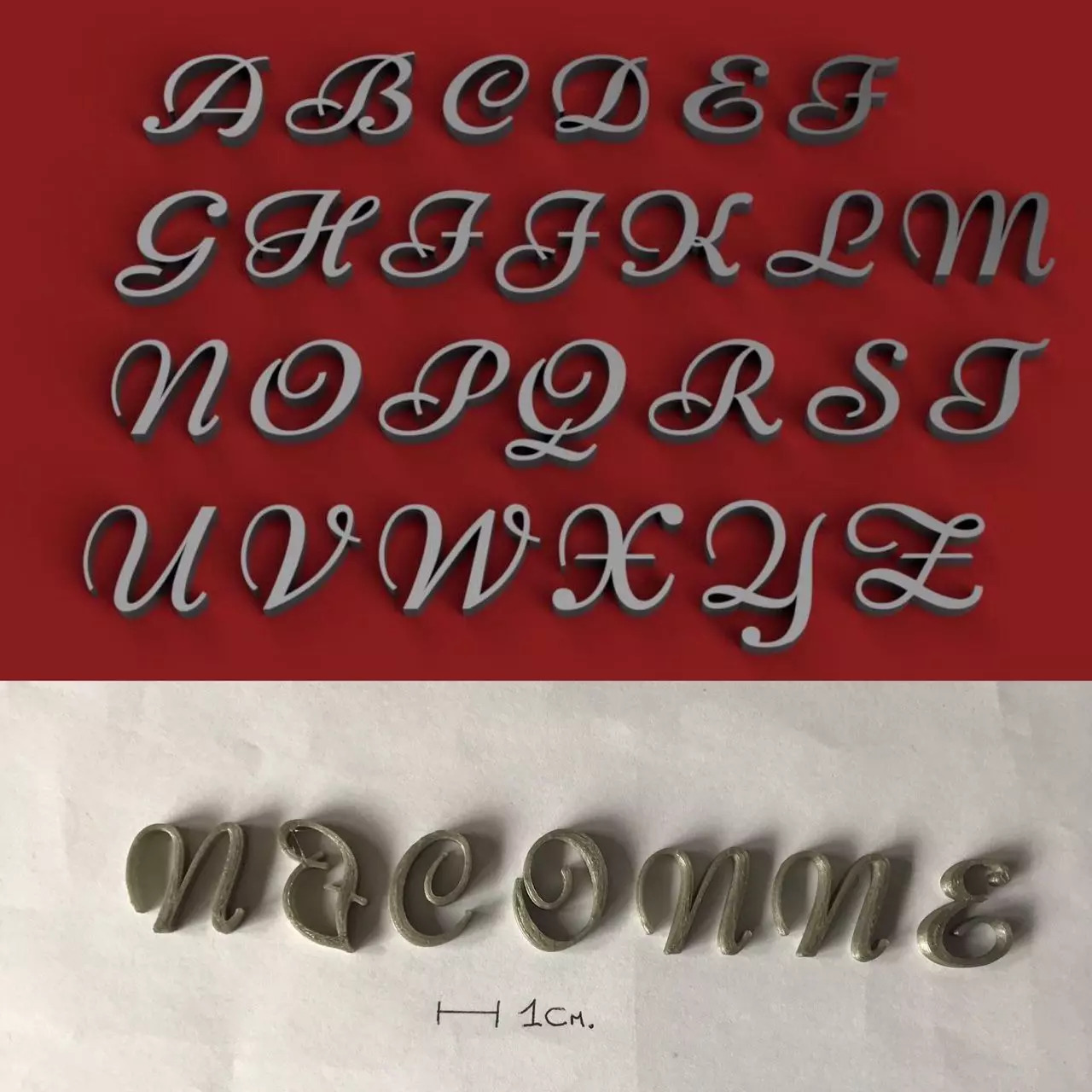 NICONNE uppercase and lowercase 3D Letters STL FILE 3D print model_0