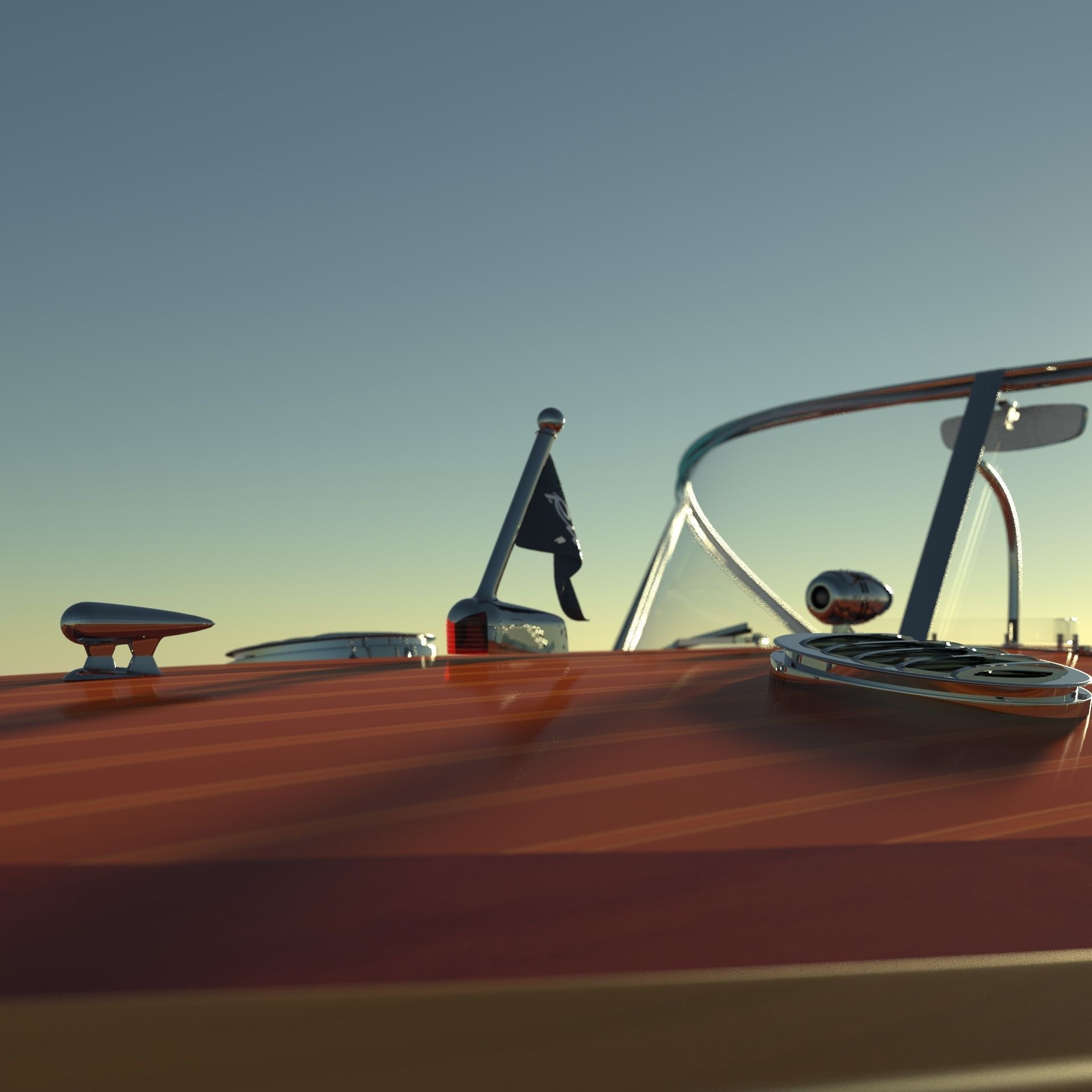 Riva Aquarama 1960 Wooden Speedboat  - Detailed 3D model_16