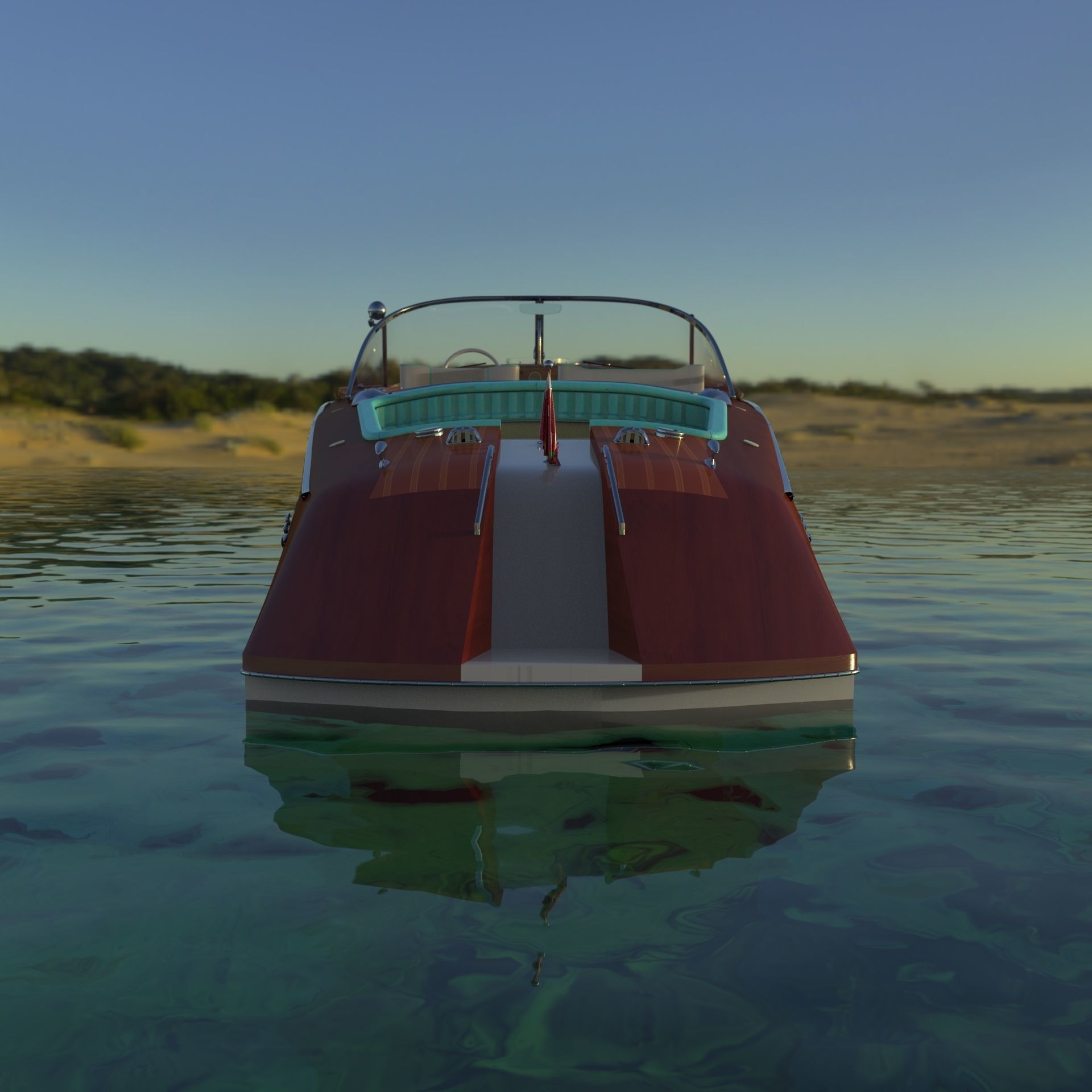 Riva Aquarama 1960 Wooden Speedboat  - Detailed 3D model_17