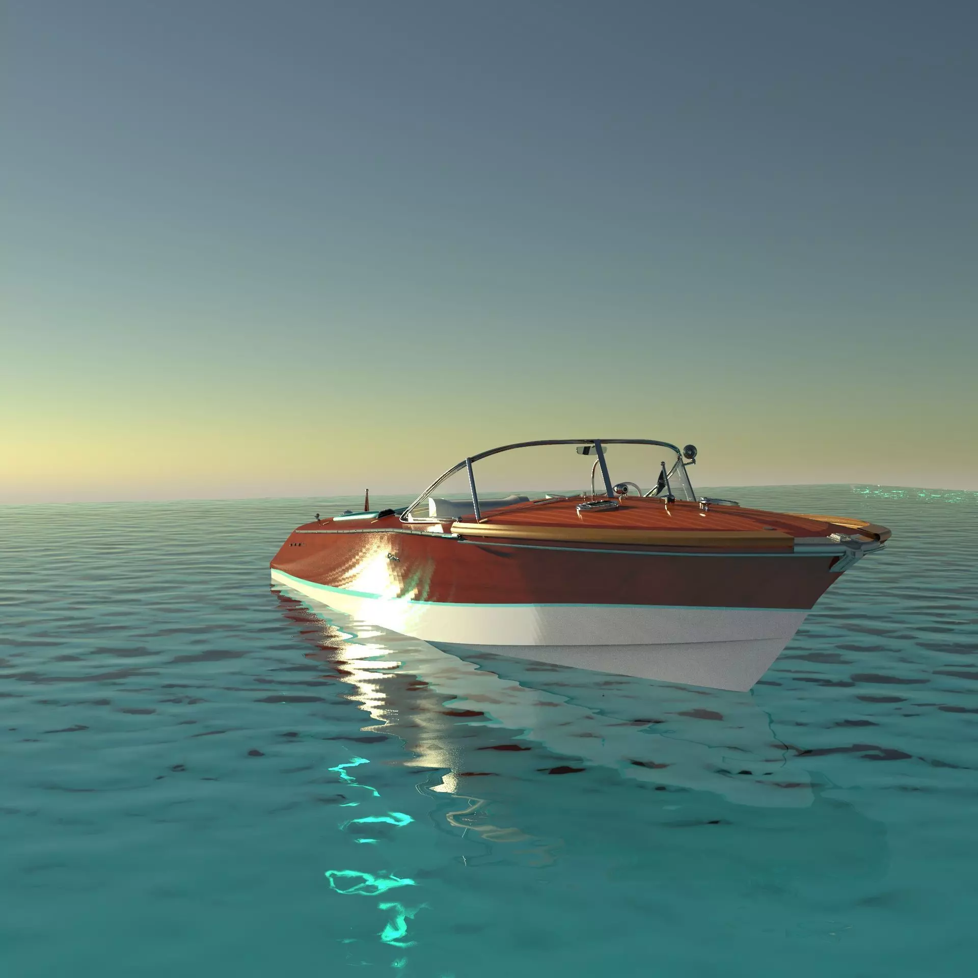 Riva Aquarama 1960 Wooden Speedboat  - Detailed 3D model_0