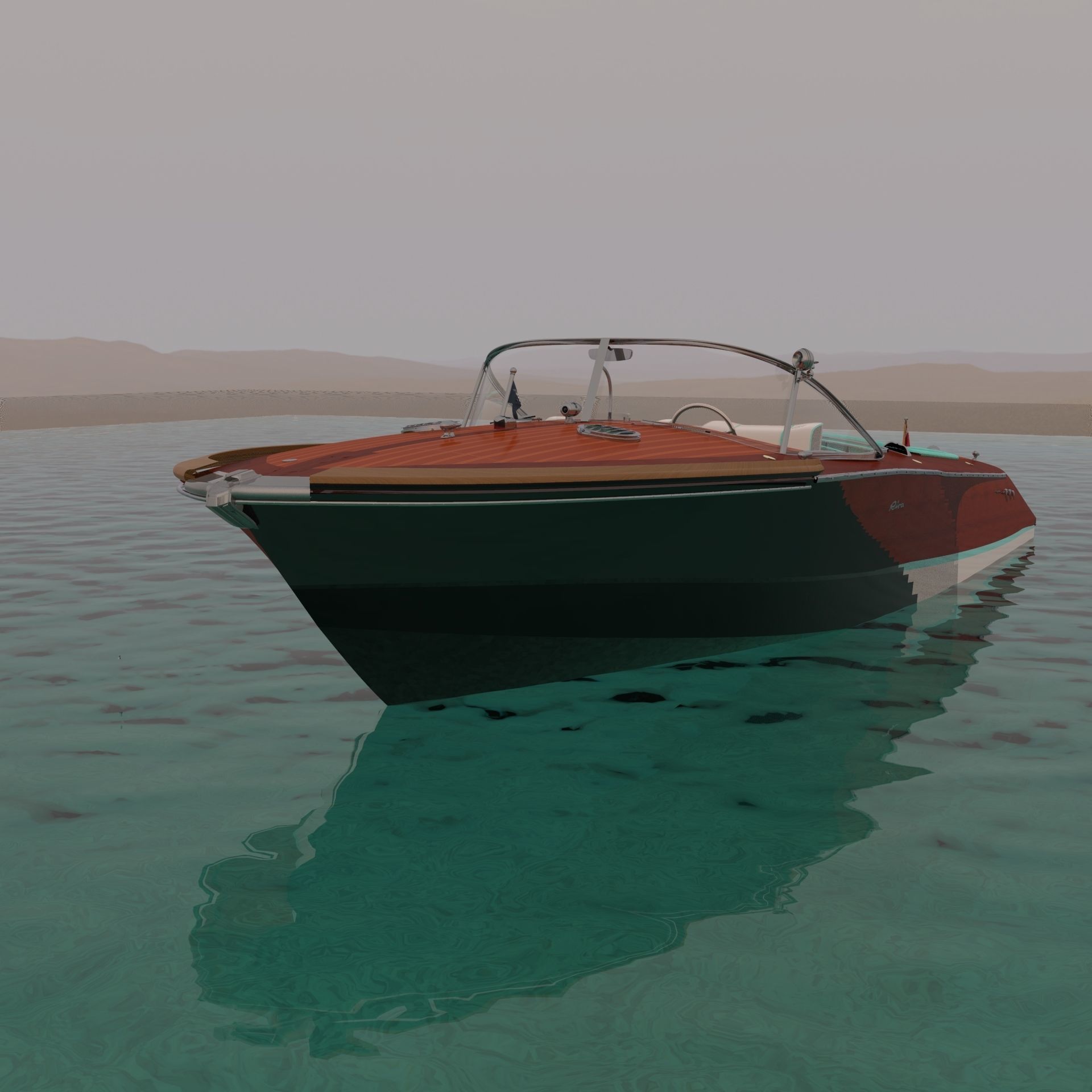 Riva Aquarama 1960 Wooden Speedboat  - Detailed 3D model_4