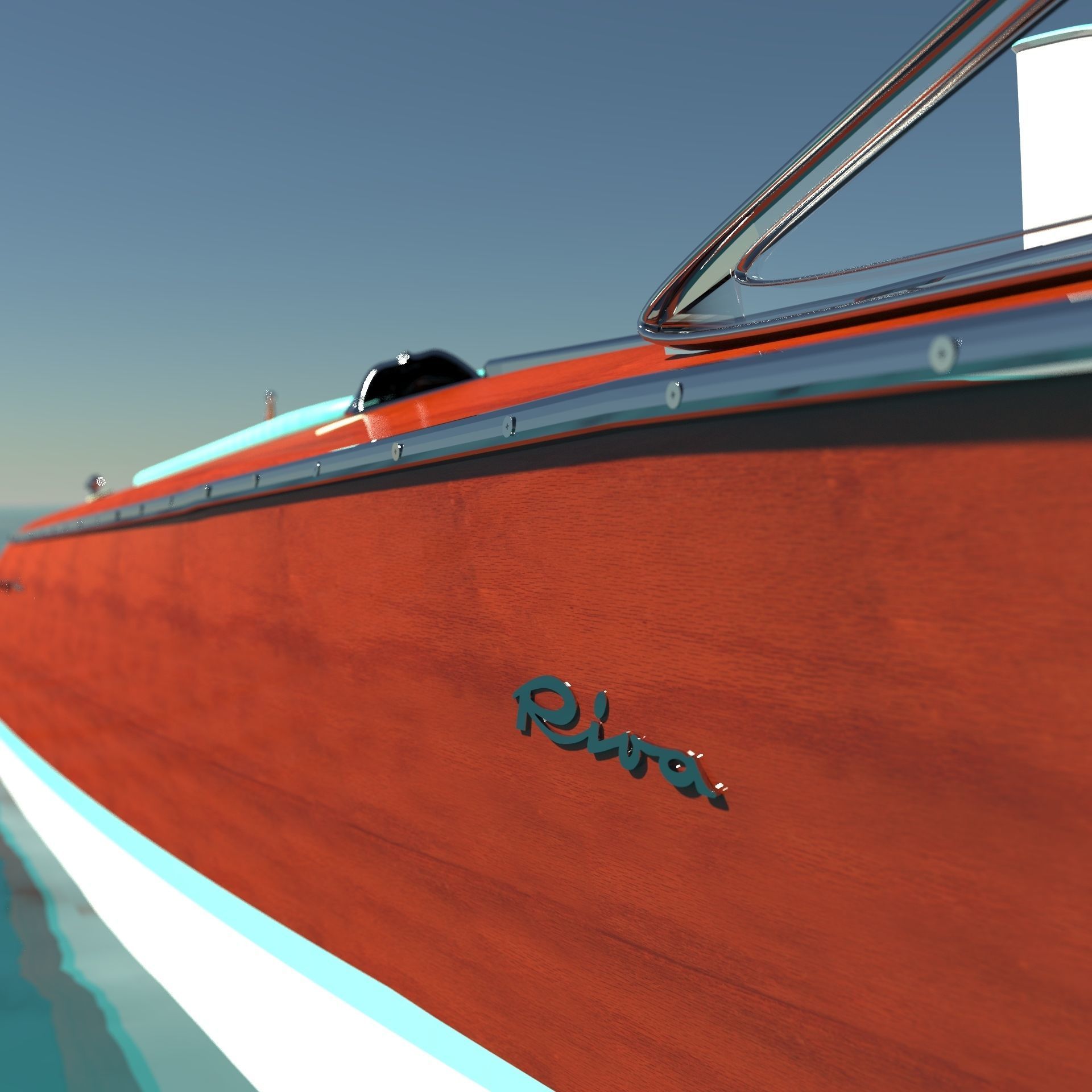 Riva Aquarama 1960 Wooden Speedboat  - Detailed 3D model_12