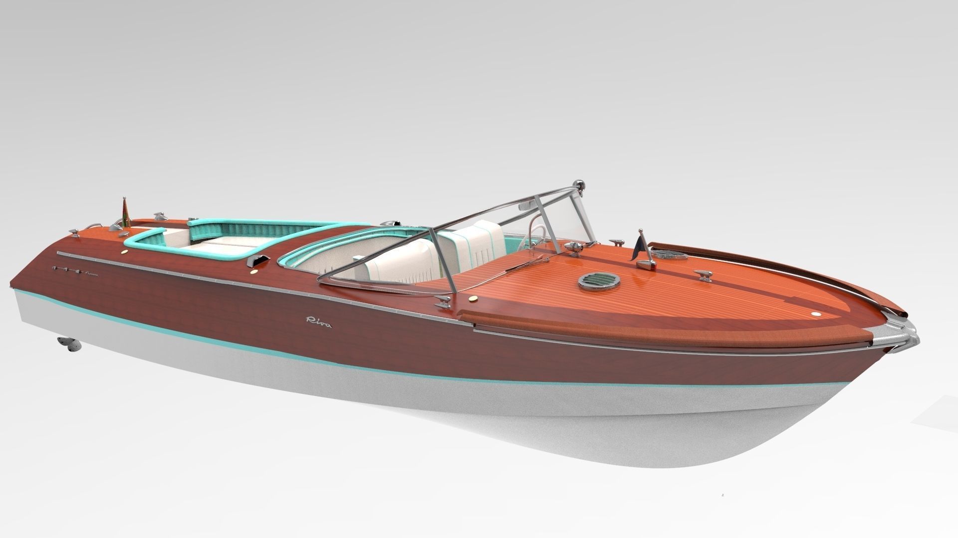 Riva Aquarama 1960 Wooden Speedboat  - Detailed 3D model_3