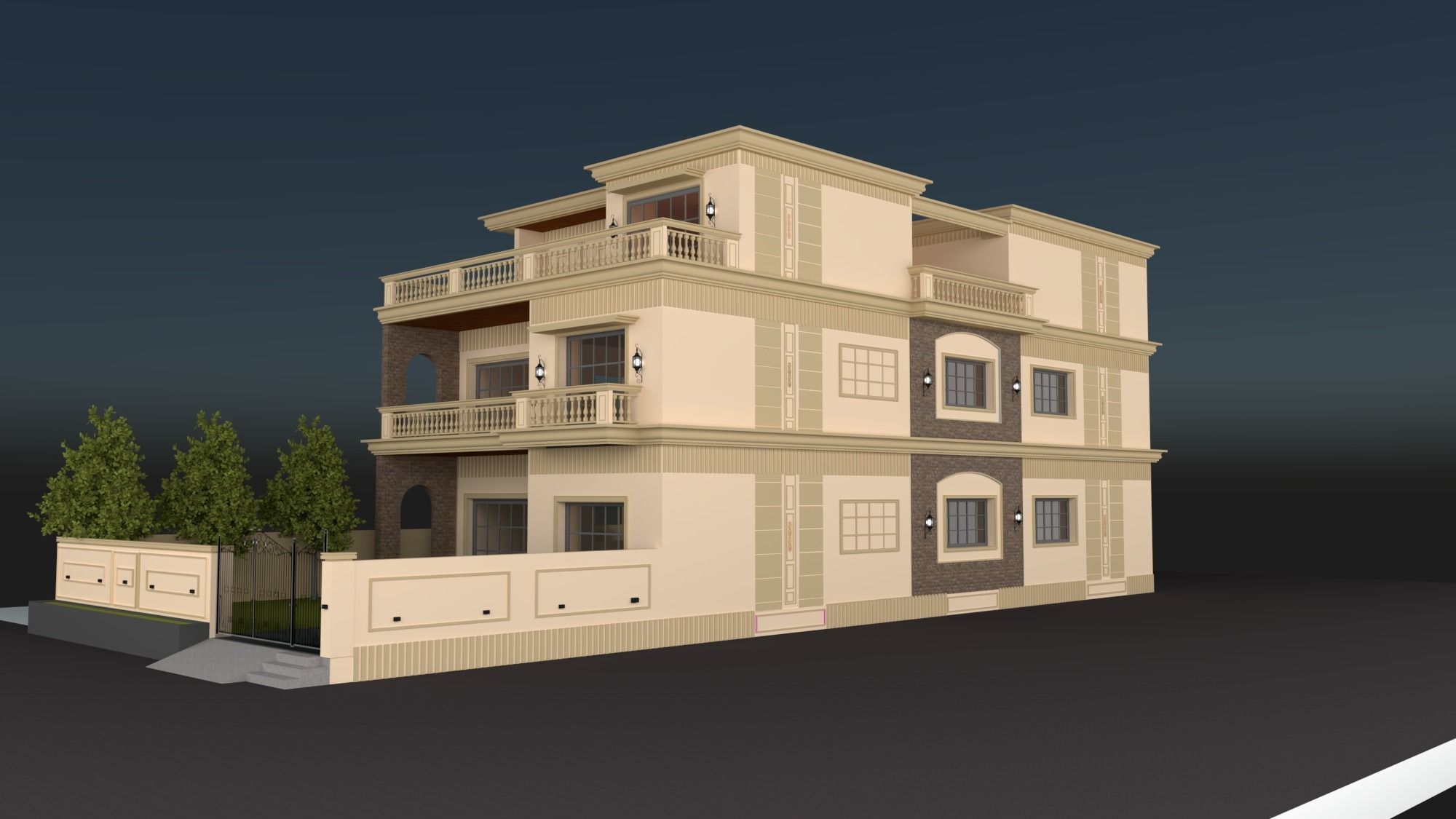 CLASSICAL ELEVATION Low-poly 3D model_9
