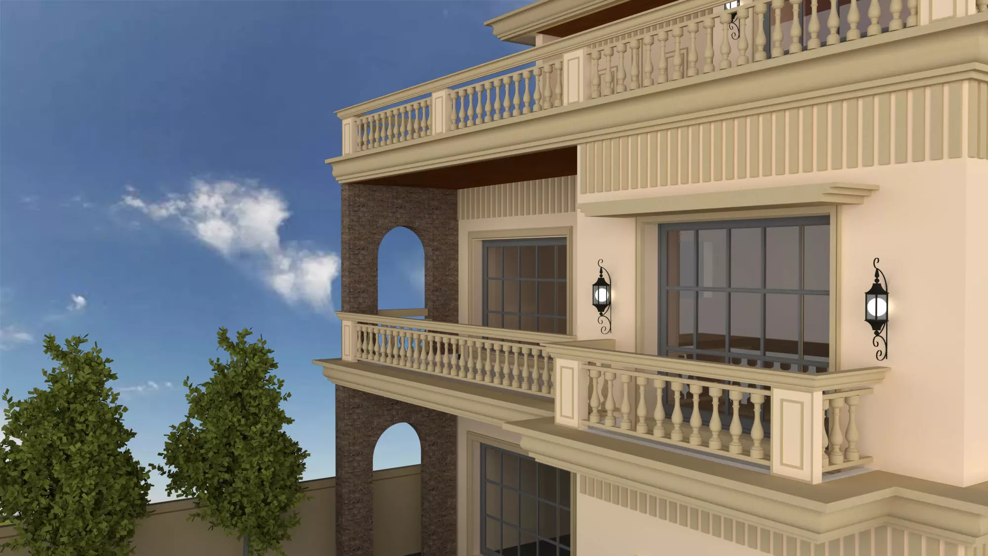 CLASSICAL ELEVATION Low-poly 3D model_0