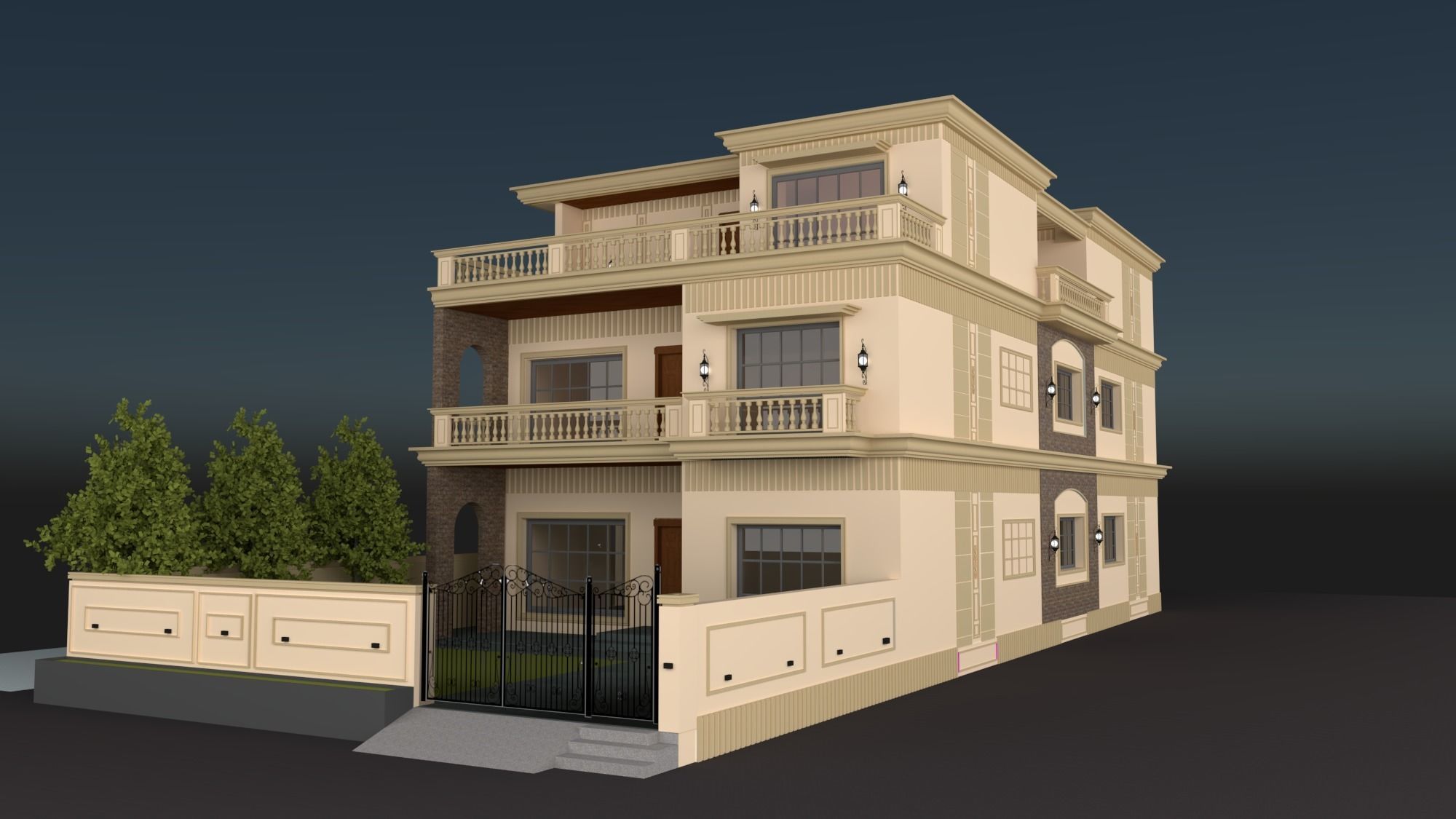 CLASSICAL ELEVATION Low-poly 3D model_7