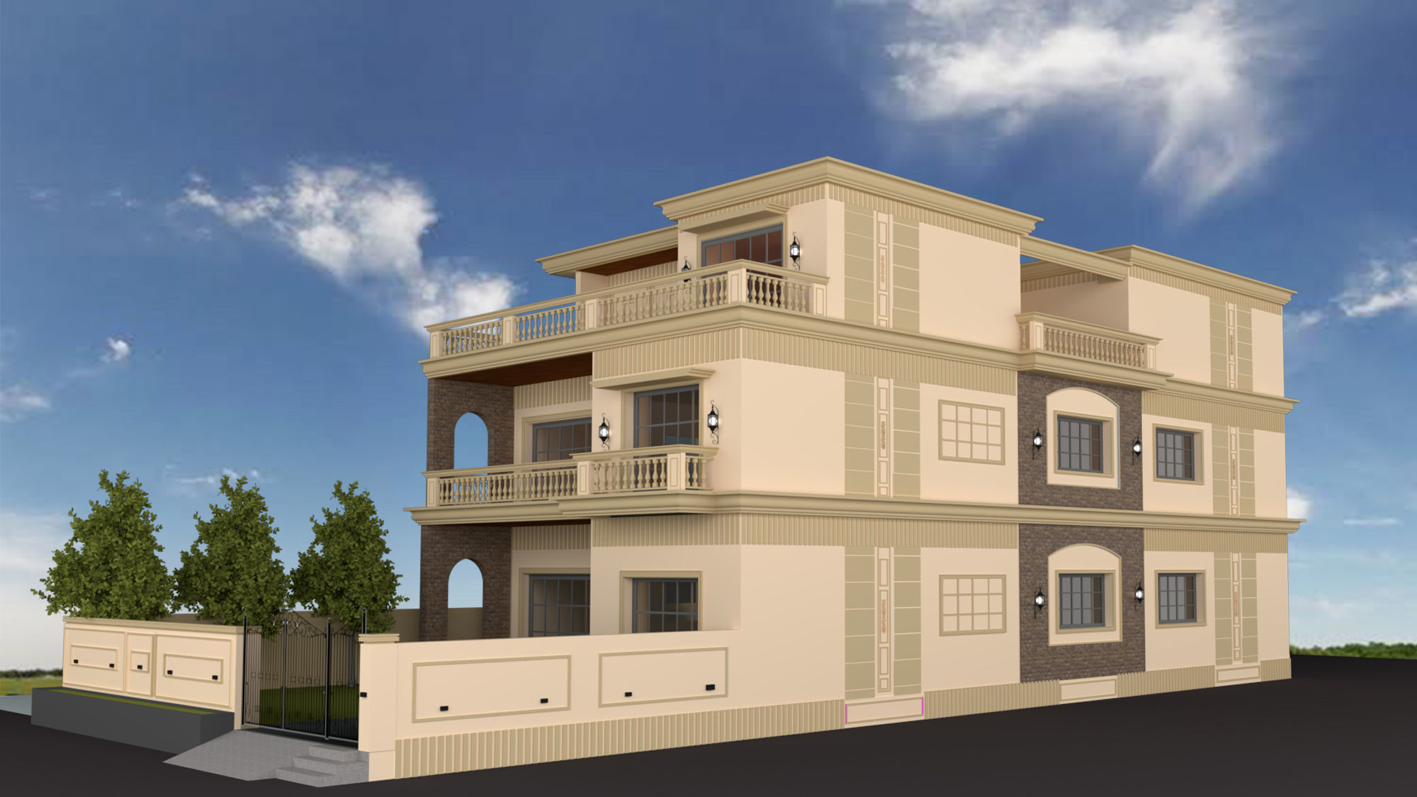 CLASSICAL ELEVATION Low-poly 3D model_4