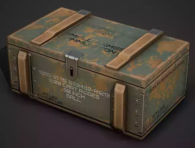 Ammo Crate 01 Low Poly Mobile Ready Low-poly 3D model