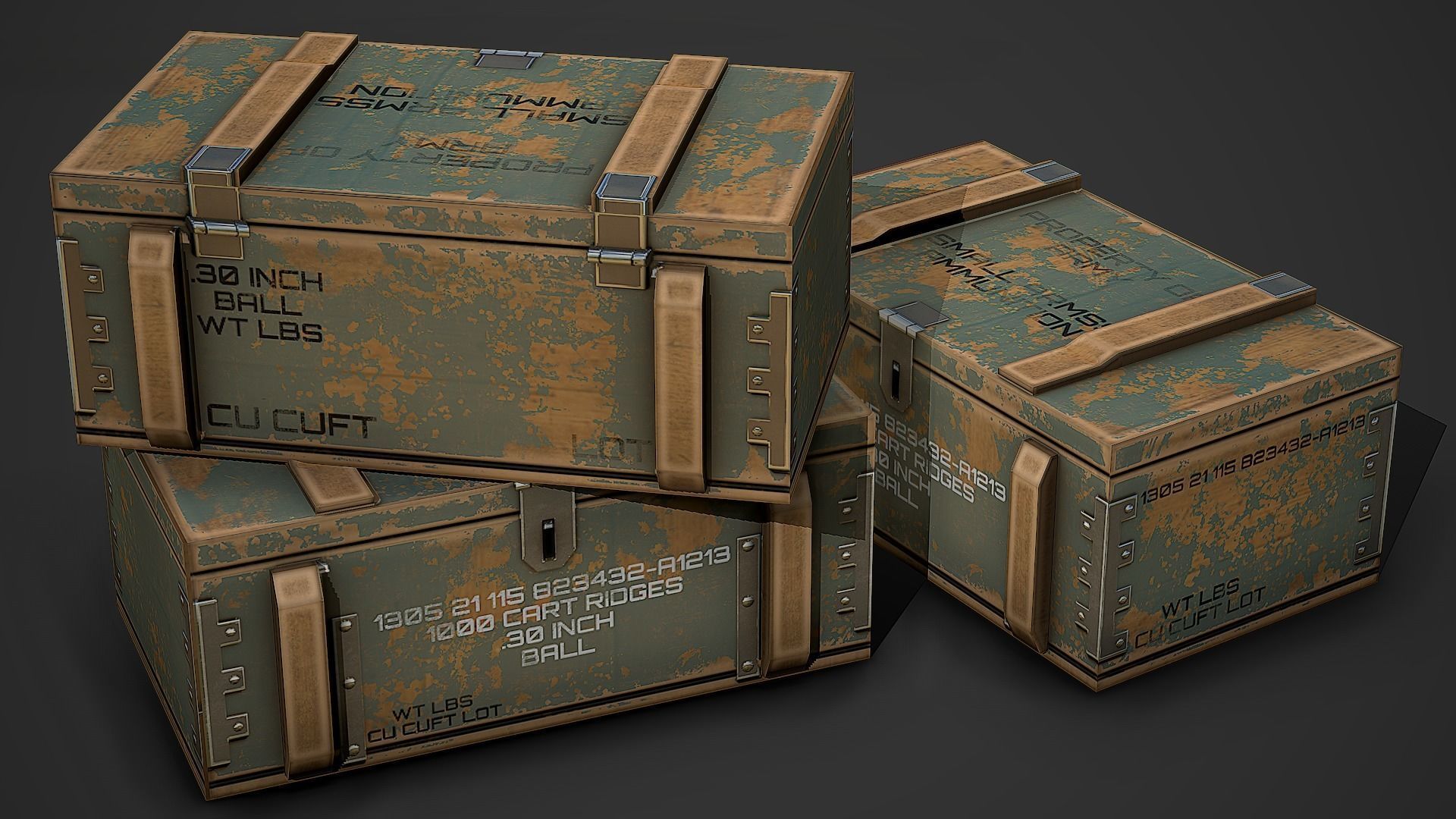Ammo Crate 01 Low Poly Mobile Ready Low-poly 3D model_4