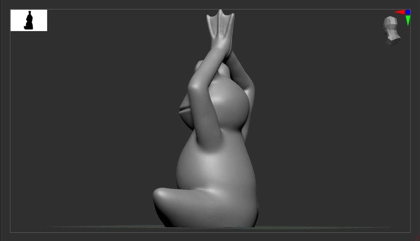 Yoga frog 3D print model_6
