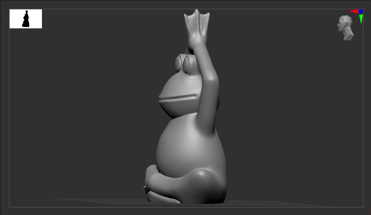 Yoga frog 3D print model_7