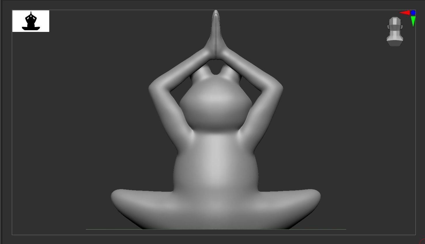 Yoga frog 3D print model_5