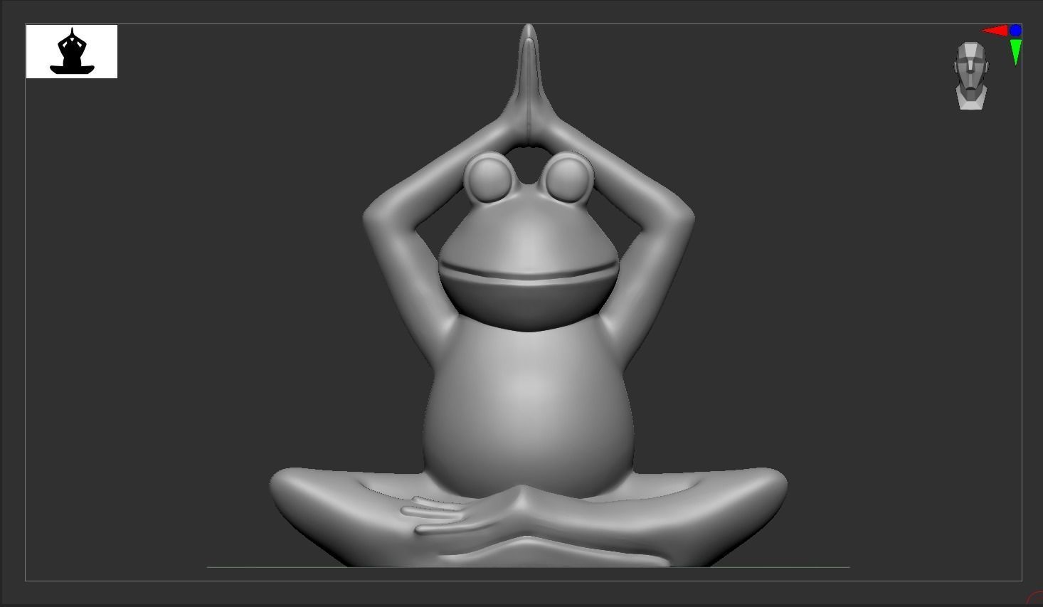 Yoga frog 3D print model_1