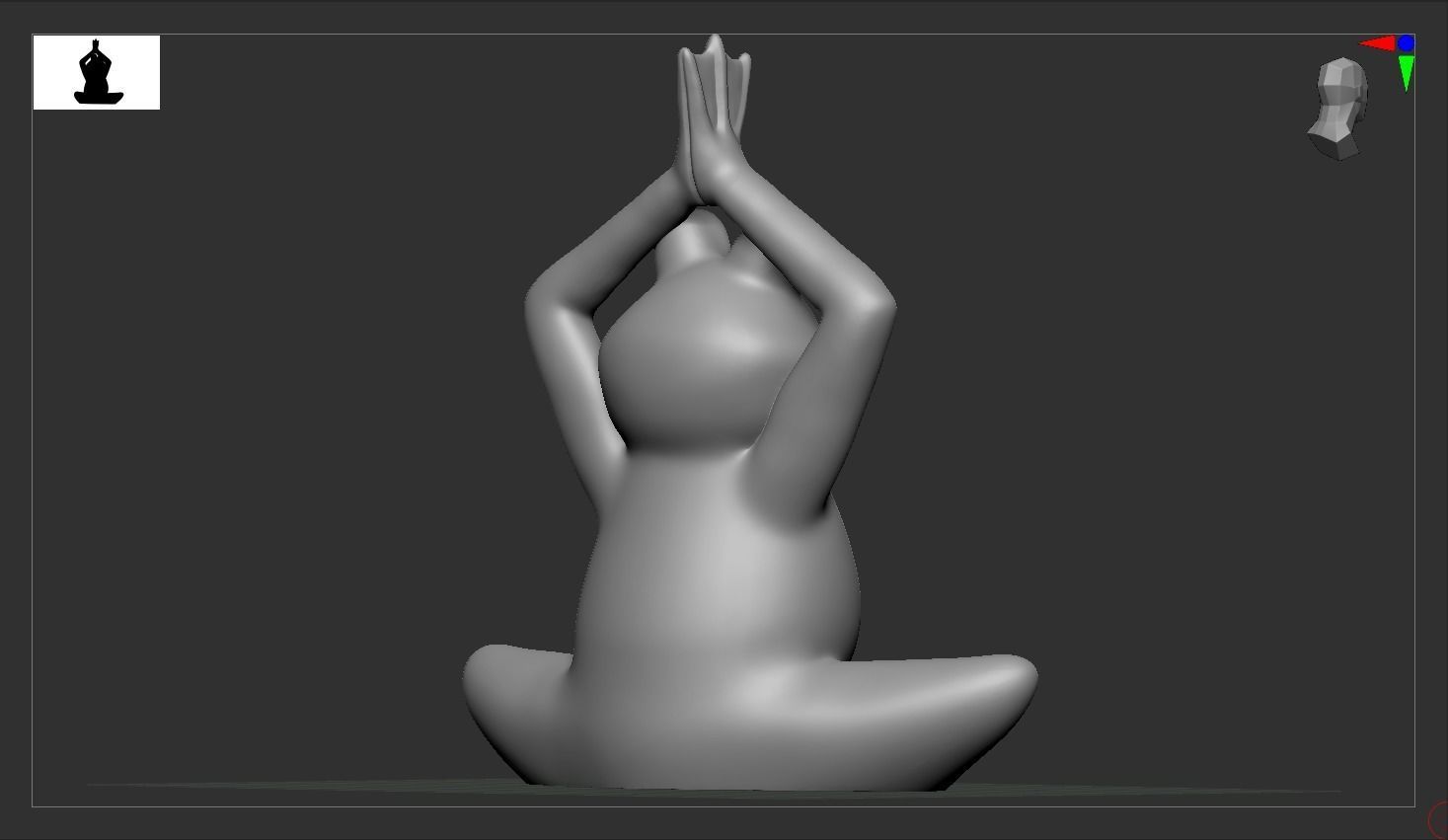 Yoga frog 3D print model_4