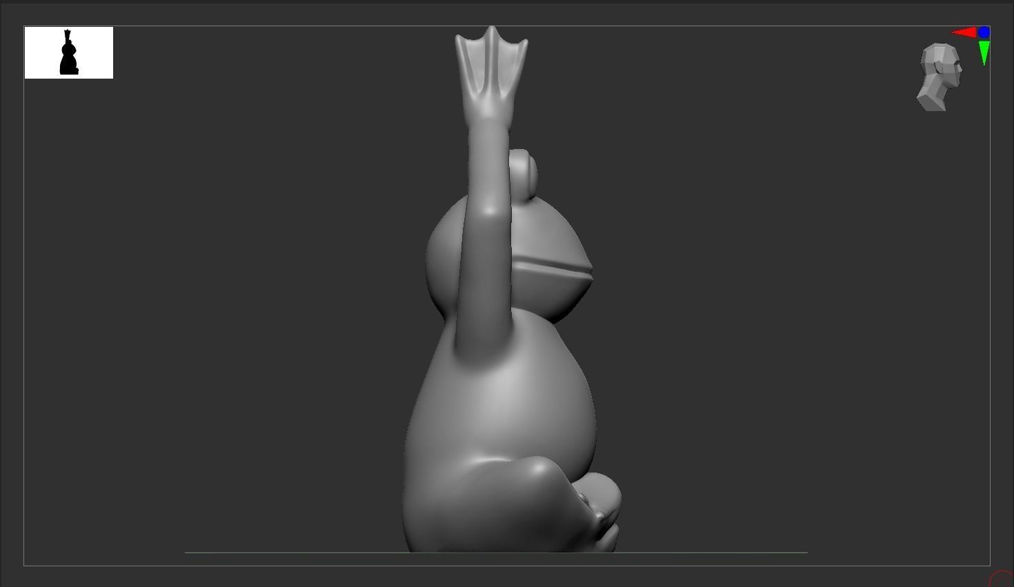 Yoga frog 3D print model_3