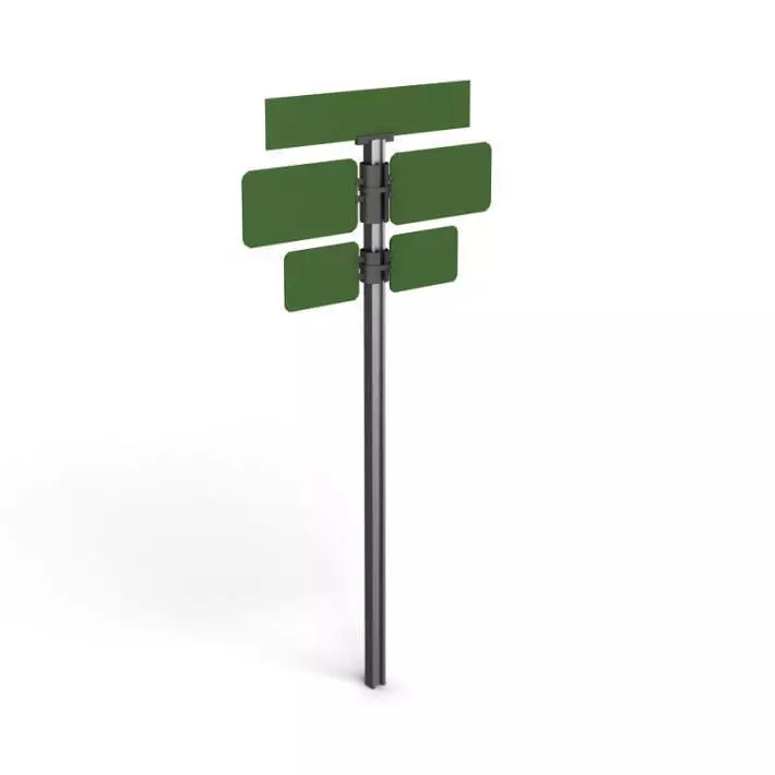 Green Street Sign 3D model_0