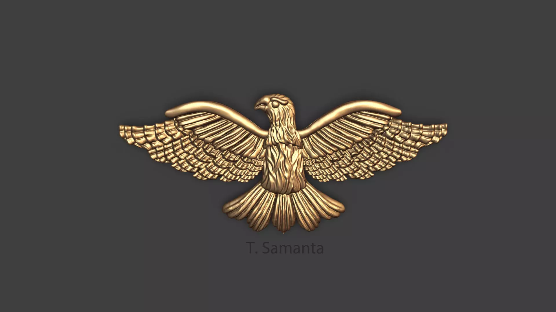 Eagle golden dove 3D print model_0