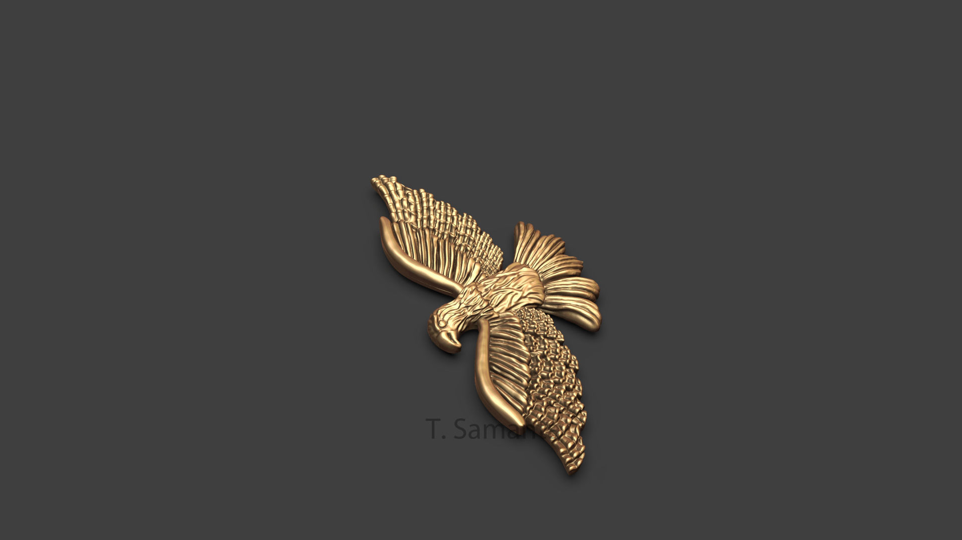Eagle golden dove 3D print model_2