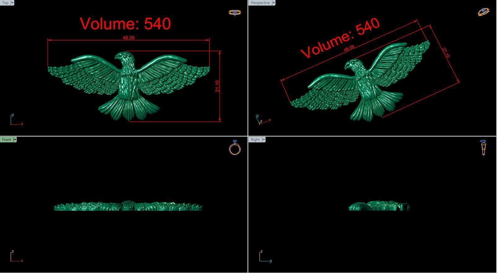 Eagle golden dove 3D print model_9
