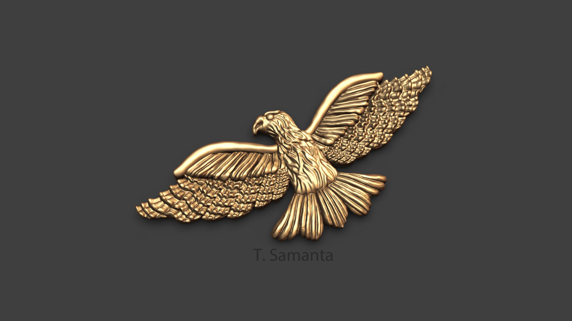Eagle golden dove 3D print model_1