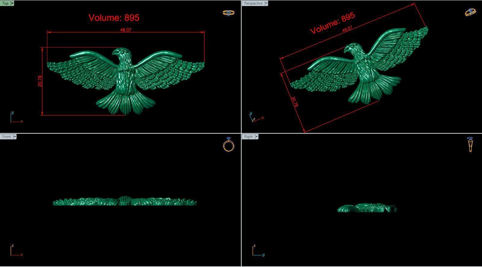 Eagle golden dove 3D print model_7