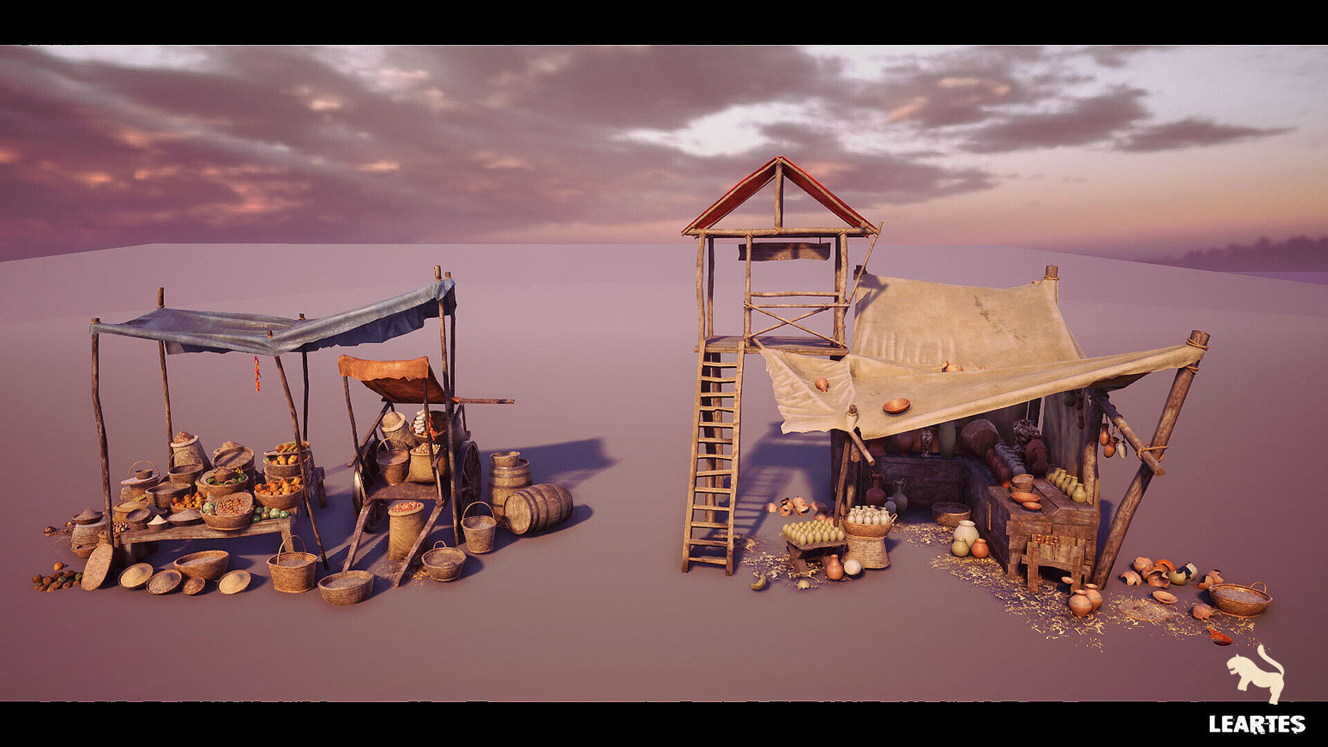 Medieval Village Environment Low-poly 3D model_12