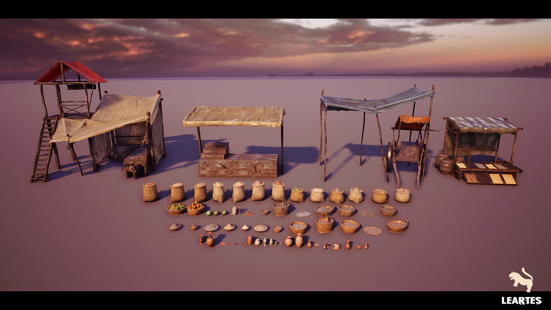 Medieval Village Environment Low-poly 3D model_13