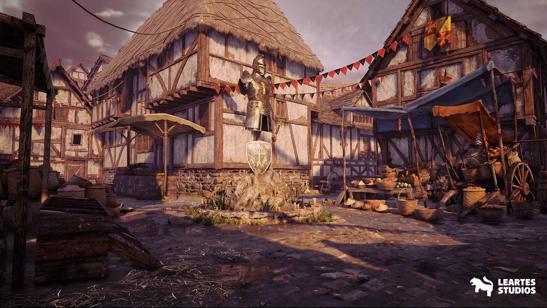 Medieval Village Environment Low-poly 3D model_0