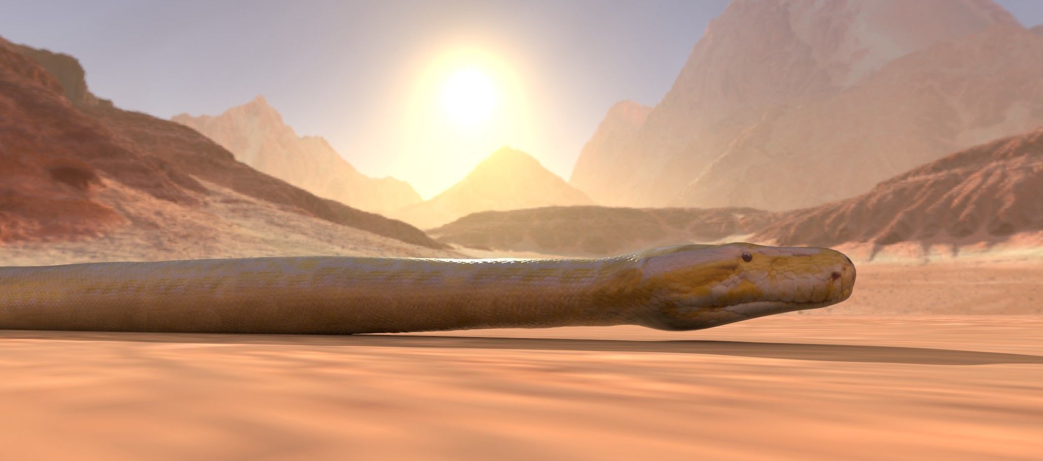 3D model Python worm VR / AR / low-poly rigged | CGTrader