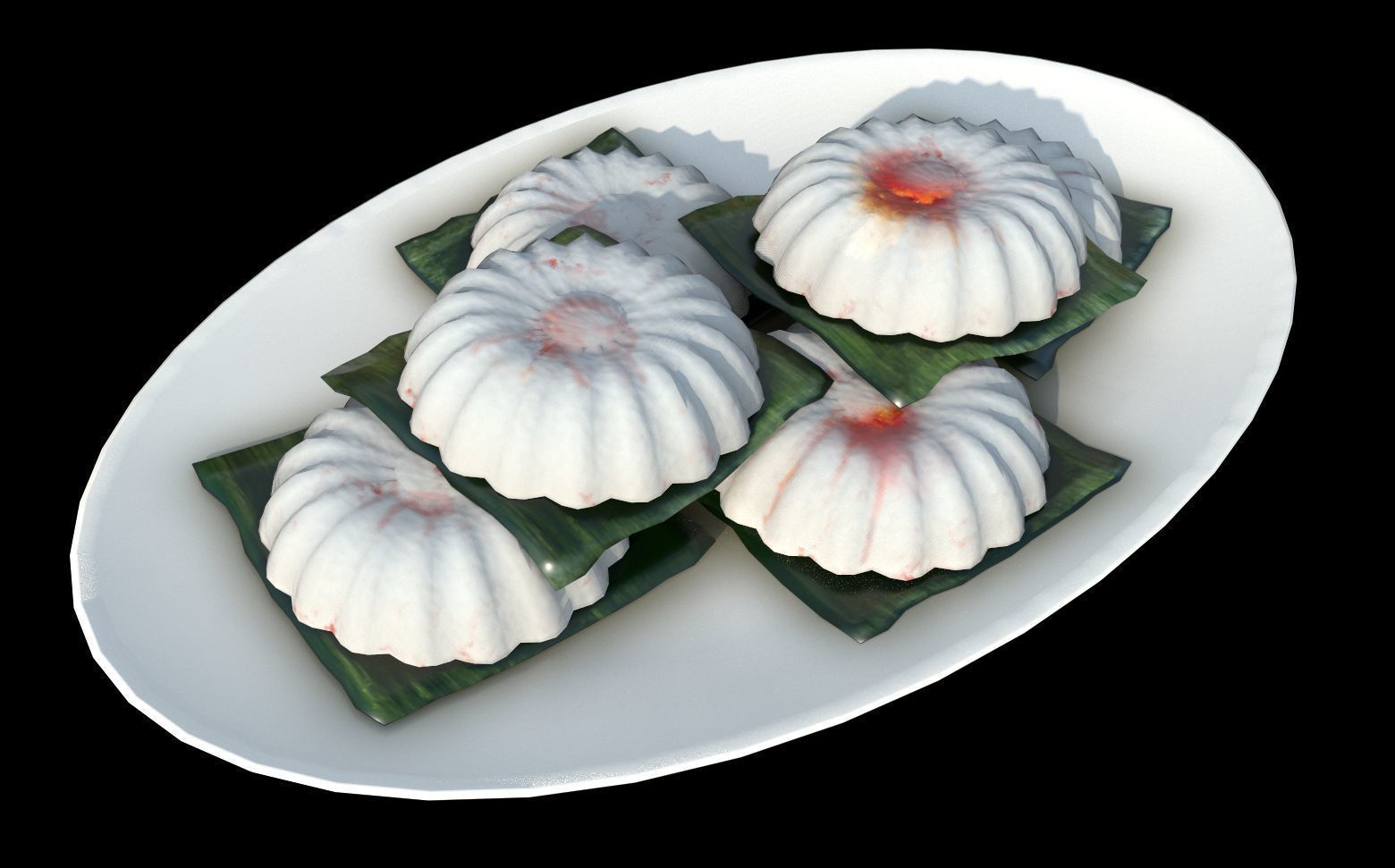 Tutu Kueh or Kuih Tutu - Singapore Peranakan Snack Low-poly 3D model_2