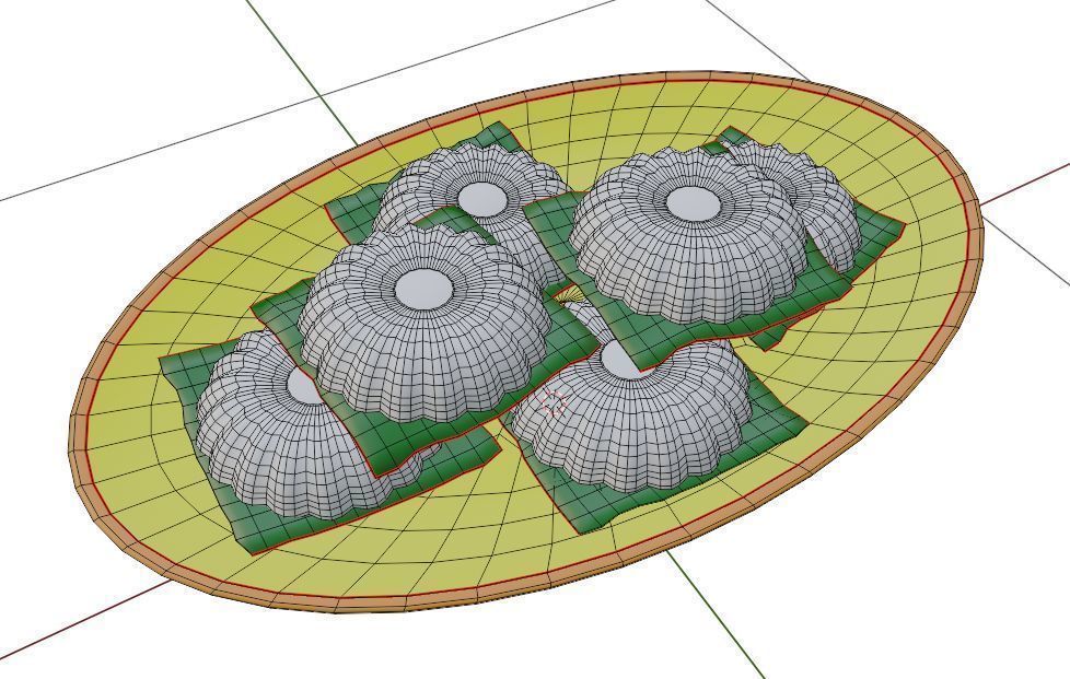 Tutu Kueh or Kuih Tutu - Singapore Peranakan Snack Low-poly 3D model_3