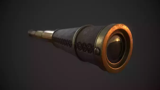 Spyglass brass knob Low-poly 3D model