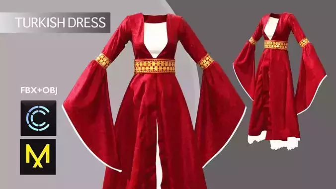 Turkish Dress Marvelous Designer 3D model