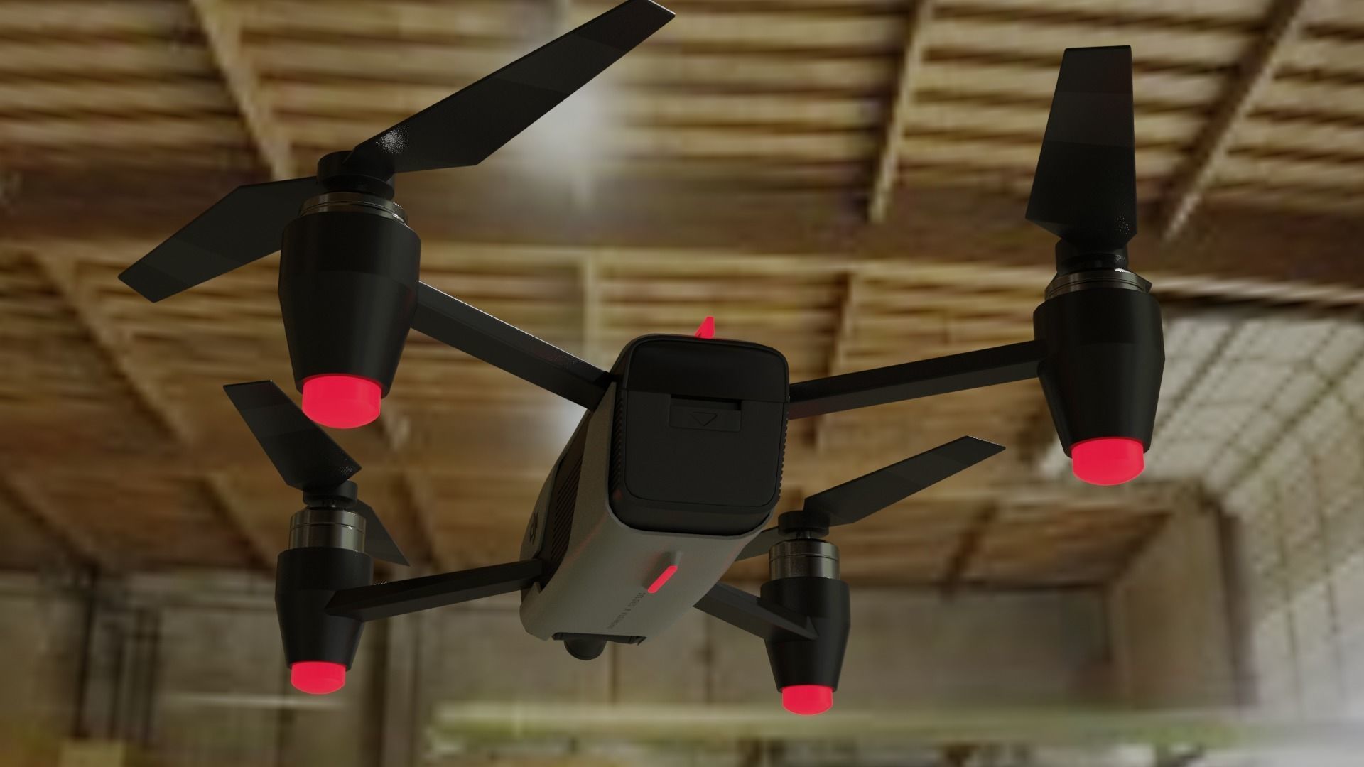 Dji  Drone Low-poly 3D model_22