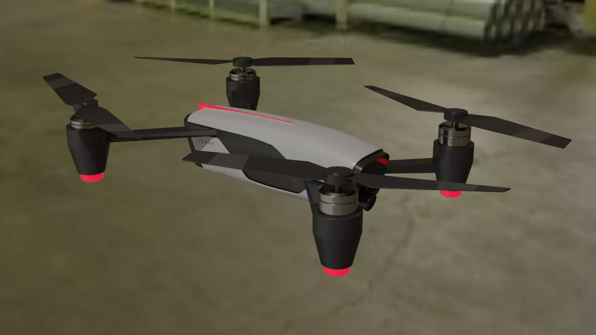 Dji  Drone Low-poly 3D model_0